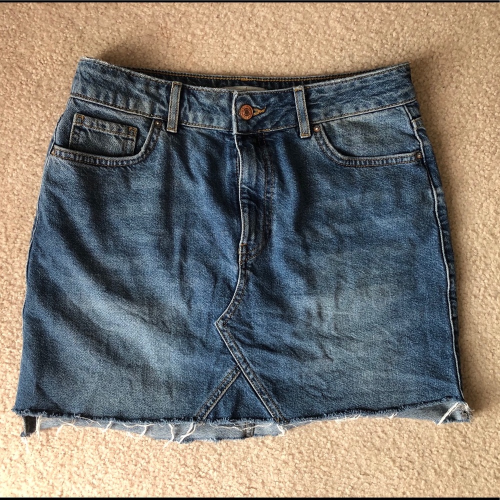 Forever 21 Distressed Denim Mini Skirt - Picture 1 of 6